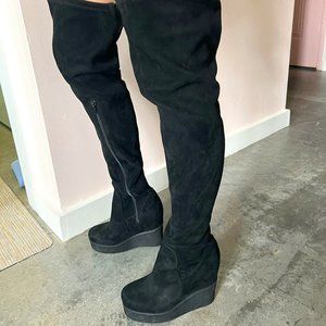 Black suede Jeffrey Campbell Thigh High Boots Size 8